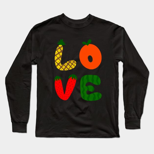 Love alphabet fruit Long Sleeve T-Shirt by Subspace Balloon